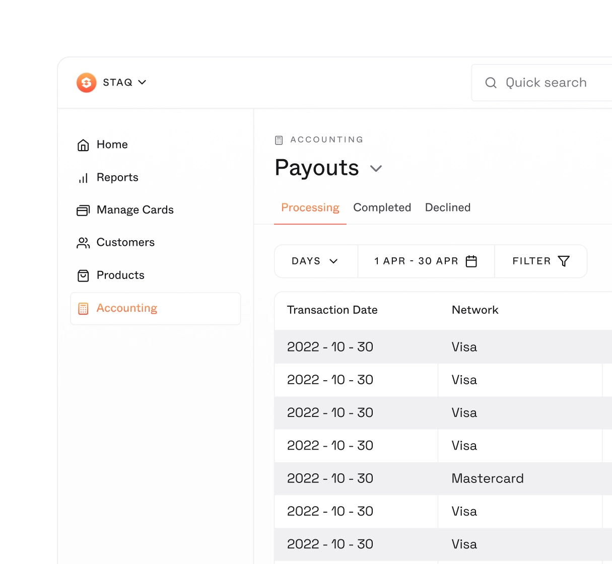 Service Provider Payouts
